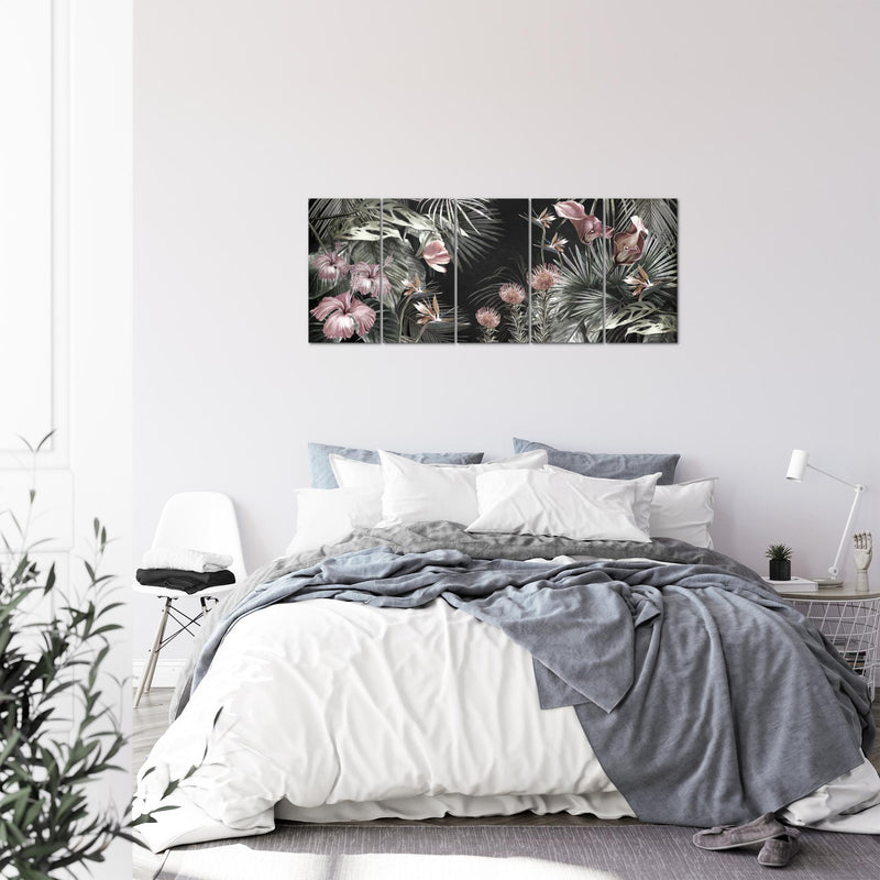Runa Art Bild Blumen Wandbilder auf Vlies Leinwand 5 Teilig Wanddekoration Wohnzimmer Schlafzimmer 043356b