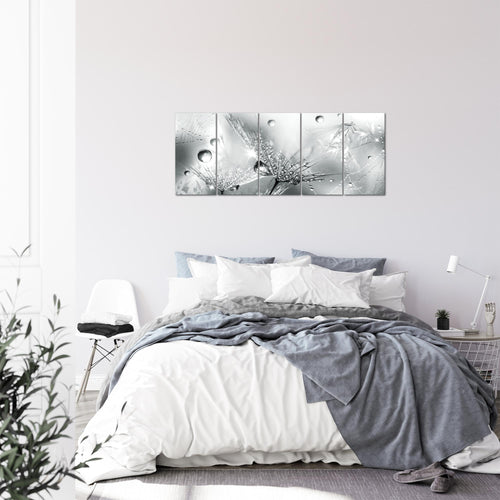 Runa Art Bild Blumen Pusteblumen Wandbilder auf Vlies Leinwand 5 Teilig Wanddekoration Wohnzimmer Schlafzimmer 043156c