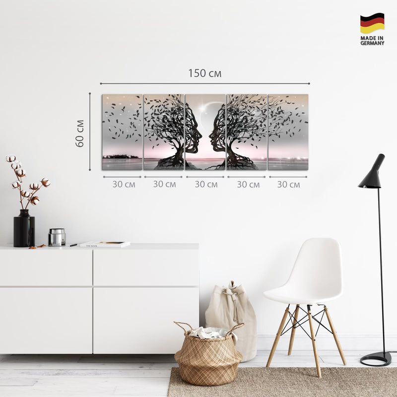 Runa Art Bild Abstrakt Wandbilder auf Vlies Leinwand 5 Teilig Wanddekoration Wohnzimmer Schlafzimmer Büro 044856b