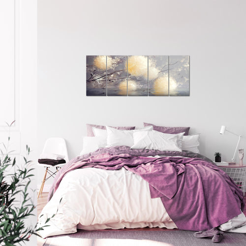 Runa Art Bild Pusteblumen Wandbilder auf Vlies Leinwand 5 Teilig Wanddekoration Wohnzimmer Schlafzimmer 044256a