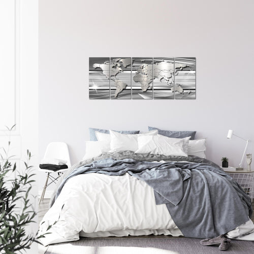 Runa Art Bild Weltkarte Wandbilder auf Vlies Leinwand 5 Teilig Wanddekoration Büro Wohnzimmer 107956b