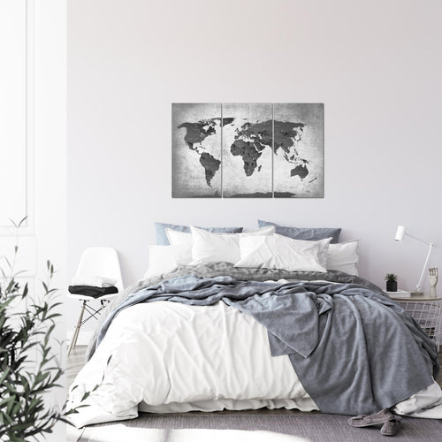 Runa Art Wandbilder Weltkarte Bild XXL Büro Wohnzimmer Braun Vintage Antik 120 x 80 cm 3 Teilig 104031b