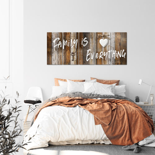 Runa Art Wandbild XXL Home Abstrakt Schlafzimmer Wohnzimmer 200 x 80 cm Beige Braun 5 Teilig - Made in Germany - 040255a