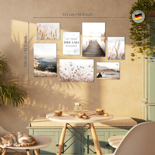 Novart Bilder Landschaft - KOMPLETT AUFHÄNGFERTIG - Natur Wohnzimmer Schlafzimmer Büro - 7 Moderne Mood - Bilder - N029272a