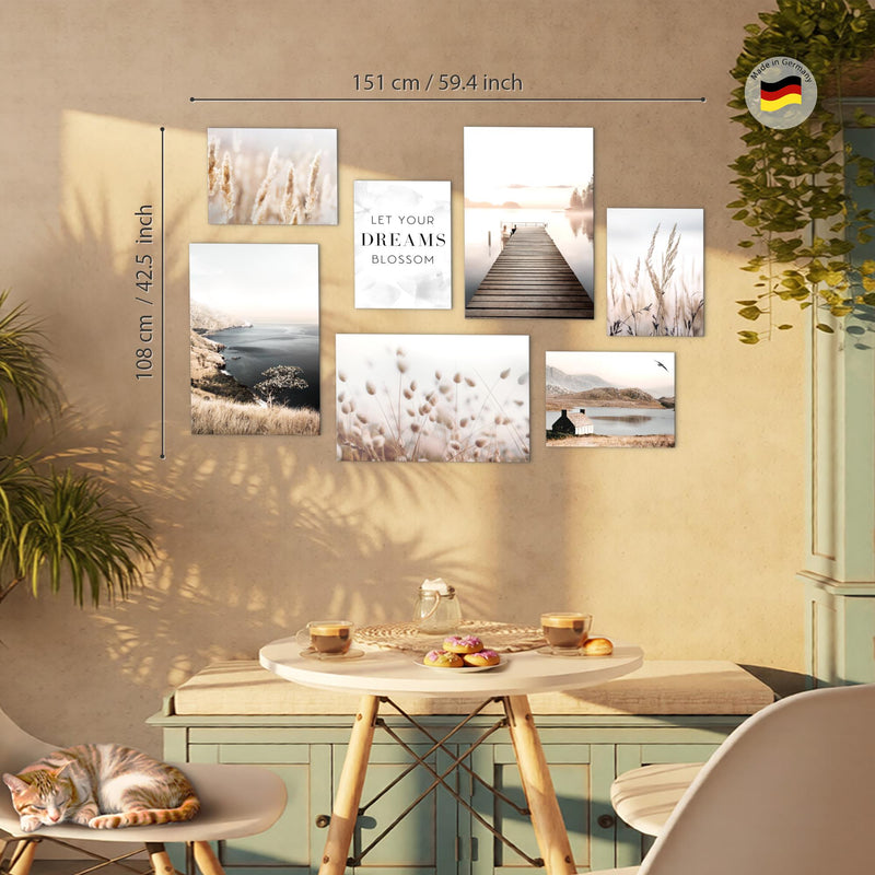 Novart Bilder Landschaft - KOMPLETT AUFHÄNGFERTIG - Natur Wohnzimmer Schlafzimmer Büro - 7 Moderne Mood - Bilder - N029272a