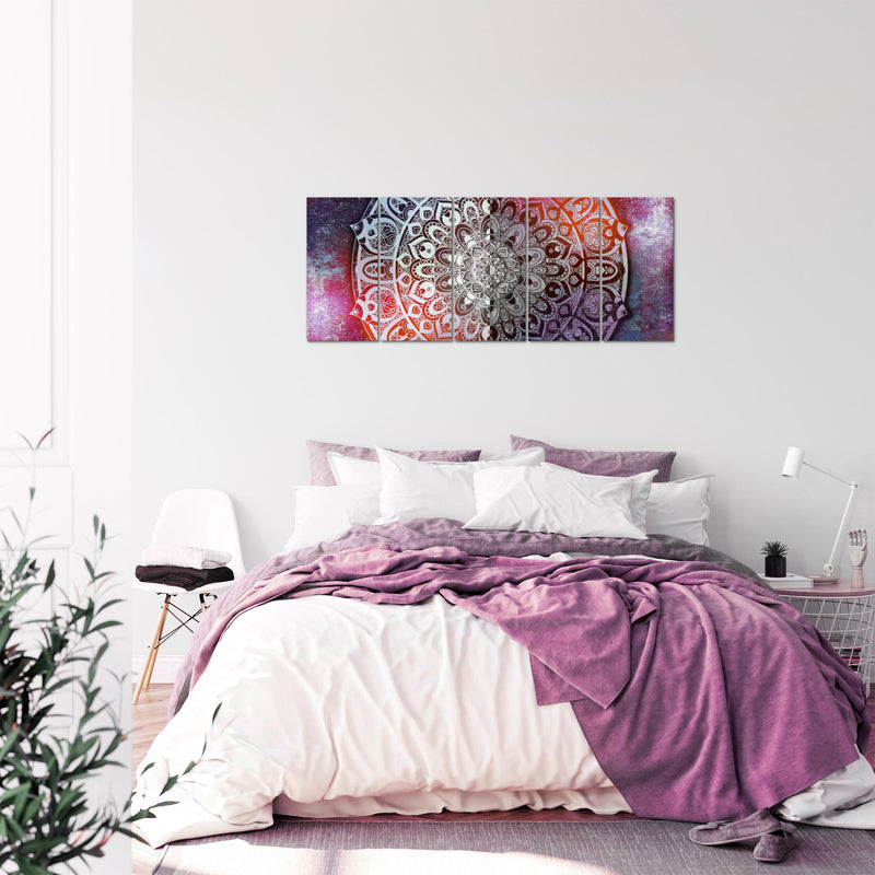 Runa Art Bild Mandala Abstrakt Wandbilder auf Vlies Leinwand 5 Teilig Wanddekoration Wohnzimmer Schlafzimmer 040156b