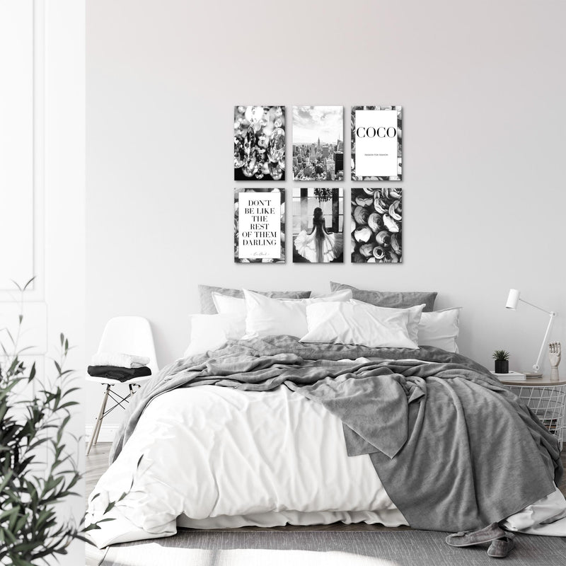Novart Wandbilder Set Fashion New York - KOMPLETT AUFHÄNGFERTIG - Made in Germany - Moderne Bilder  Wohnzimmer Mädchen Teenager - N016264b