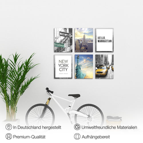 Novart Wandbilder - KEIN EXTRA RAHMEN BENÖTIGT - Wohnzimmer Mädchen Teenager - Bilder Modern New York - NY USA - N001165a