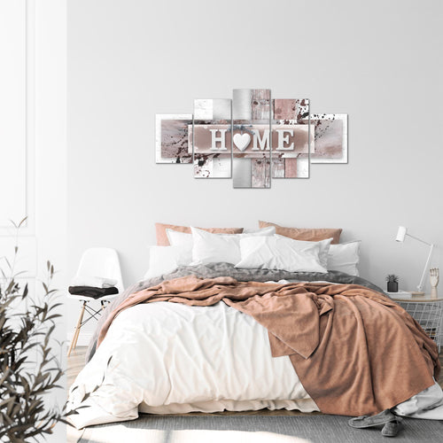 Runa Art Bild Wohnzimmer Schlafzimmer Büro Love 5 Teilig Weiß Zuhause Wandbilder auf Vlies Leinwand 504553b