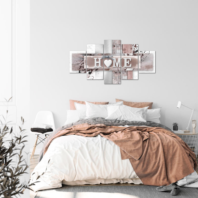 Runa Art Bild Wohnzimmer Schlafzimmer Büro Love 5 Teilig Weiß Zuhause Wandbilder auf Vlies Leinwand 504553b