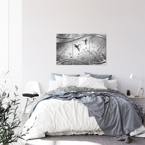 Runa Art Wandbilder Vintage Vogel Bild XXL Wohnzimmer Schlafzimmer Schwarz Weiss Abstrakt 120 x 80 cm 3 Teilig 038331c