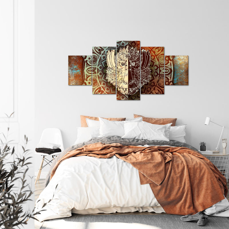 Runa Art - Bilder Mandala Abstrakt 200 x 100 cm 5 Teilig XXL Wanddekoration Design Beige Braun 040151a