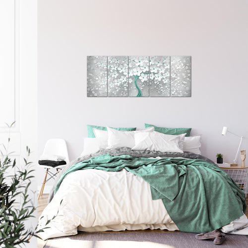 Runa Art Bild Blumen Wandbilder auf Vlies Leinwand 5 Teilig Wanddekoration Wohnzimmer Schlafzimmer 039756b