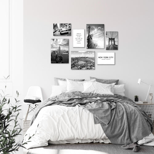 Novart Wandbilder New York City - KOMPLETT AUFHÄNGFERTIG - USA Wohnzimmer Büro - 7 Moderne Mood-Bilder - N013171a