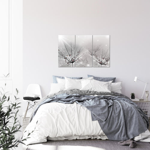 Runa Art Wandbilder Pusteblume Bild XXL Wohnzimmer Schlafzimmer Grau Natur 120 x 80 cm 3 Teilig 016931c