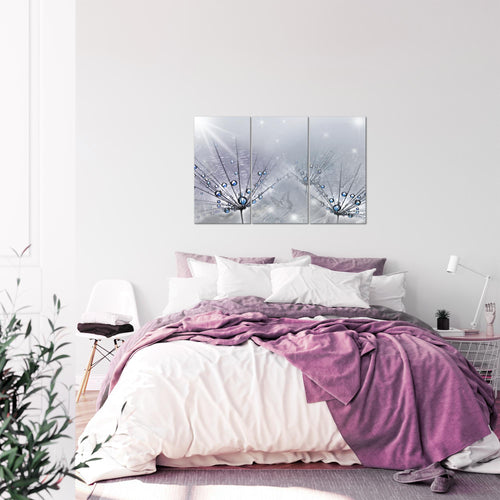 Runa Art Wandbilder Pusteblume Bild XXL Wohnzimmer Schlafzimmer Grau Natur 120 x 80 cm 3 Teilig 016931b