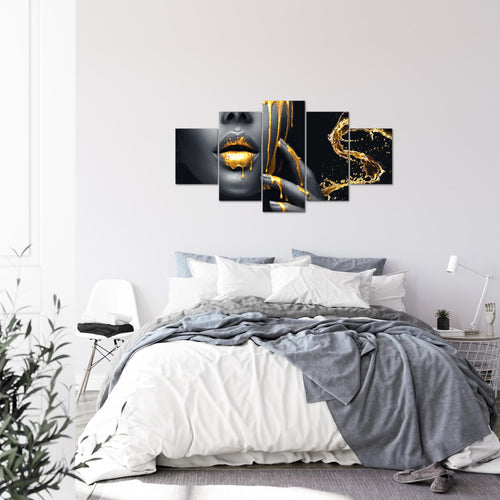 Runa Art Bild Wohnzimmer Schlafzimmer Büro Abstrakt 5 Teilig Grau Minimalismus Wandbilder auf Vlies Leinwand 041553a