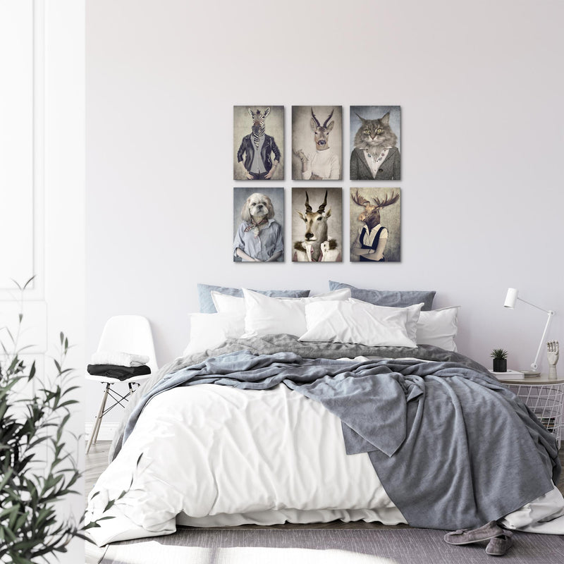 Novart Wandbilder Set Abstrakt - KOMPLETT AUFHÄNGFERTIG - Made in Germany - Moderne Bilder  Wohnzimmer Schlafzimmer - N019264a