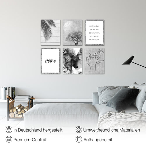 Novart Wandbilder - KEIN EXTRA RAHMEN BENÖTIGT - Wohnzimmer Schlafzimmer - Bilder Modern Home - Löwen Liebe - N018565c