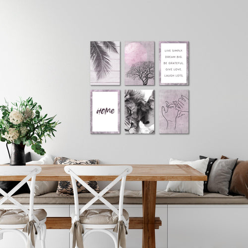 Novart Wandbilder Set Löwen Liebe - KOMPLETT AUFHÄNGFERTIG - Made in Germany - Moderne Bilder  Wohnzimmer Schlafzimmer - N018564b