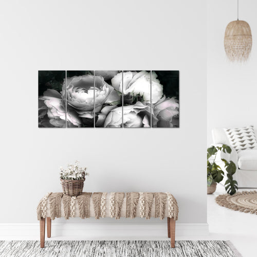 Runa Art Bild Blumen Rosen Wandbilder auf Vlies Leinwand 5 Teilig Wanddekoration Wohnzimmer Schlafzimmer 039156c