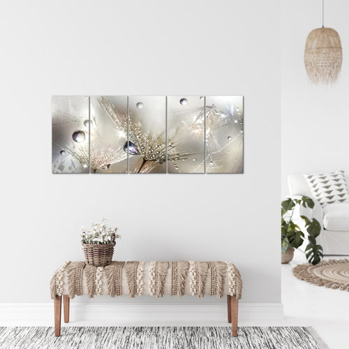 Runa Art Bild Blumen Pusteblumen Wandbilder auf Vlies Leinwand 5 Teilig Wanddekoration Wohnzimmer Schlafzimmer 043156a