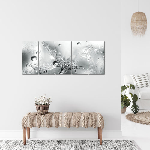 Runa Art Bild Blumen Pusteblumen Wandbilder auf Vlies Leinwand 5 Teilig Wanddekoration Wohnzimmer Schlafzimmer 043156c