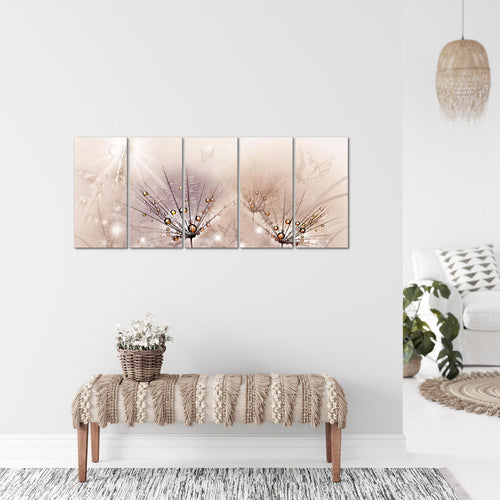 Runa Art Bild Pusteblume Wandbilder auf Vlies Leinwand 5 Teilig Wanddekoration Wohnzimmer Schlafzimmer 016956a