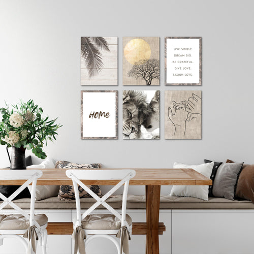 Novart Wandbilder - KEIN EXTRA RAHMEN BENÖTIGT - Wohnzimmer Schlafzimmer - Bilder Modern Löwen Liebe - Zitate - N018565a