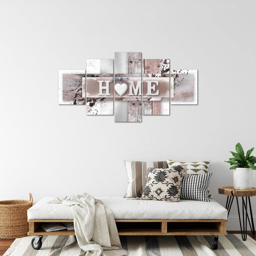 Runa Art Bild Wohnzimmer Schlafzimmer Büro Love 5 Teilig Weiß Zuhause Wandbilder auf Vlies Leinwand 504553b