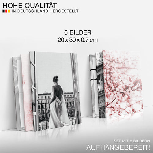 Novart Wandbilder Set Fashion - KOMPLETT AUFHÄNGFERTIG - Made in Germany - Moderne Bilder  Wohnzimmer Mädchen Teenager - N021764a