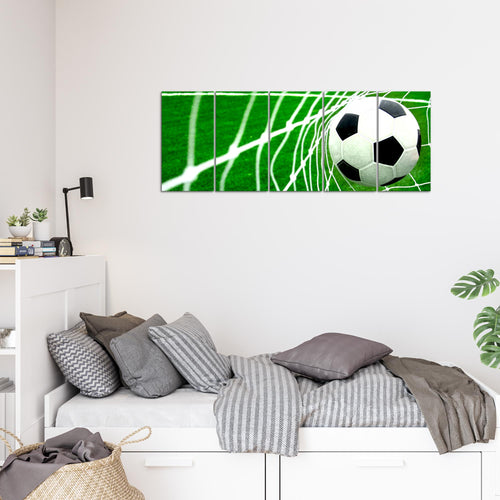 Runa Art Bild Fussball Wandbilder auf Vlies Leinwand 5 Teilig Wanddekoration Wohnzimmer Schlafzimmer 611456a