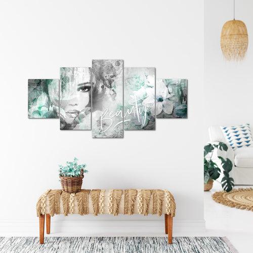 Runa Art - Bilder Blumen Vintage 200 x 100 cm 5 Teilig XXL Wanddekoration Design Bunt 039351b