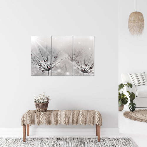 Runa Art Wandbilder Pusteblume Bild XXL Wohnzimmer Schlafzimmer Grau Natur 120 x 80 cm 3 Teilig 016931c