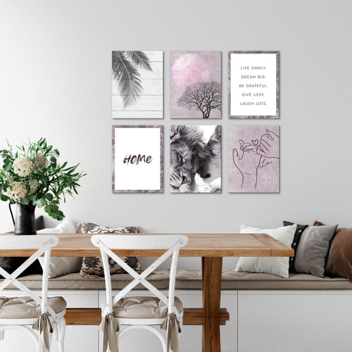 Novart Wandbilder - KEIN EXTRA RAHMEN BENÖTIGT - Wohnzimmer Schlafzimmer - Bilder Modern Löwen Liebe - Natur - N018565b