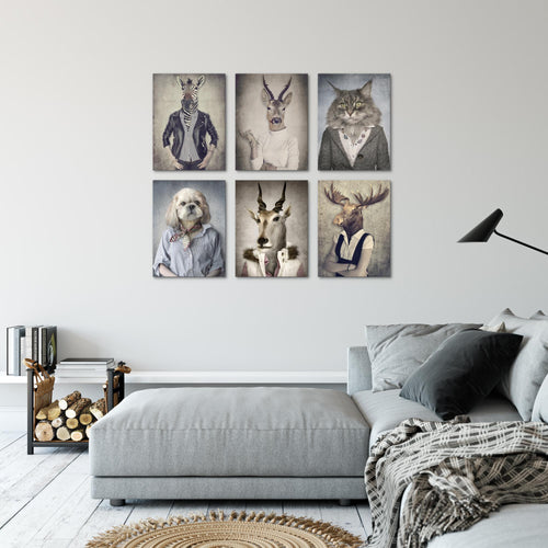 Novart Wandbilder - KEIN EXTRA RAHMEN BENÖTIGT - Wohnzimmer Schlafzimmer - Bilder Modern Abstrakt - Tiere - N019265a