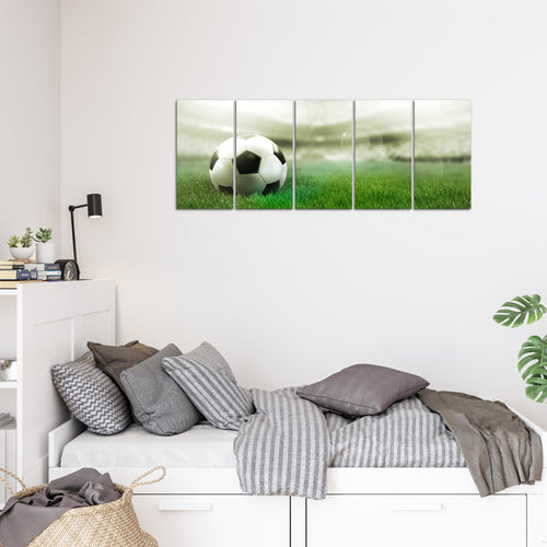Runa Art Bild Fussball Wandbilder auf Vlies Leinwand 5 Teilig Wanddekoration Wohnzimmer Schlafzimmer 402456c
