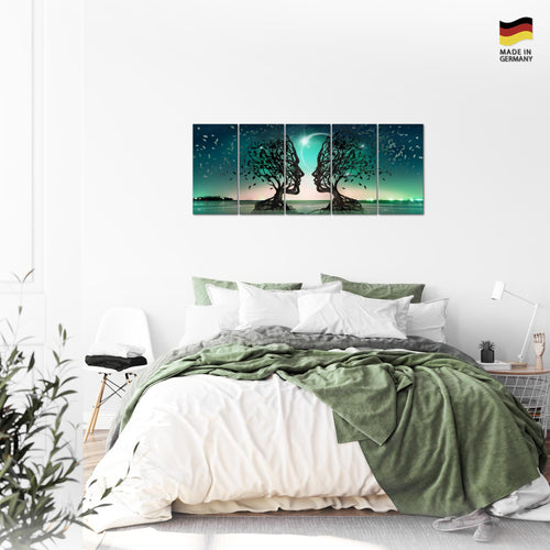 Runa Art Bild Liebespaar Wandbilder auf Vlies Leinwand 5 Teilig Wanddekoration Wohnzimmer Schlafzimmer 044856a