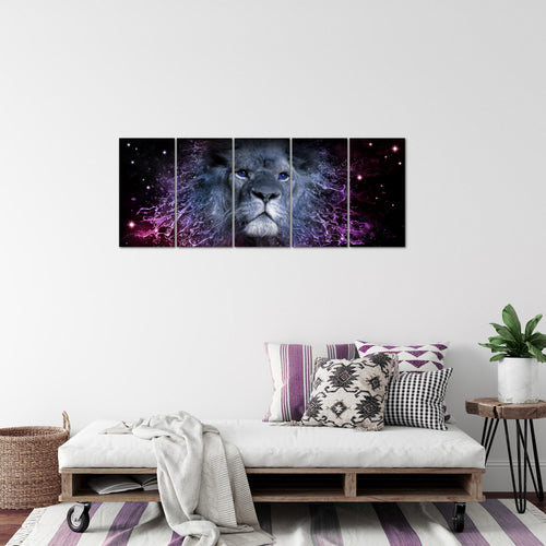 Runa Art Bild Sternzeichen Löwe Wandbilder auf Vlies Leinwand 5 Teilig Wanddekoration Wohnzimmer Schlafzimmer 040756c