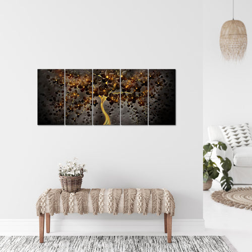 Runa Art Bild Blumen Wandbilder auf Vlies Leinwand 5 Teilig Wanddekoration Wohnzimmer Schlafzimmer 039756c