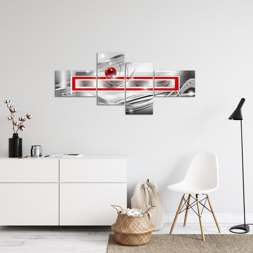 Runa Art Wandbilder Set XXL Abstrakt Wohnzimmer Schlafzimmer Büro Abstraktion 4 Teilig - Made in Germany - 108245a