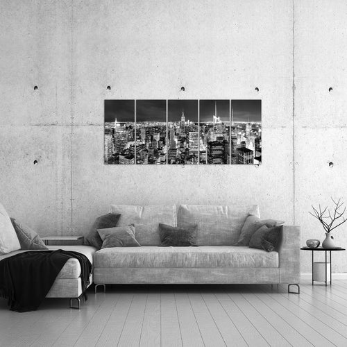 Runa Art Bild New York Skyline Wandbilder auf Vlies Leinwand 5 Teilig Wanddekoration Wohnzimmer Büro 036256c