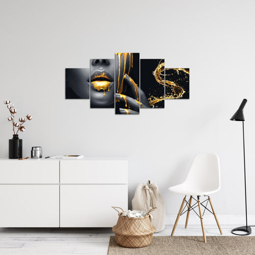 Runa Art Bild Wohnzimmer Schlafzimmer Büro Abstrakt 5 Teilig Grau Minimalismus Wandbilder auf Vlies Leinwand 041553a