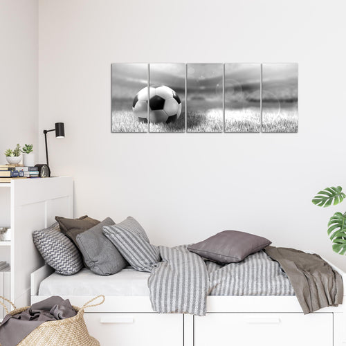 Runa Art Bild Fussball Wandbilder auf Vlies Leinwand 5 Teilig Wanddekoration Wohnzimmer Schlafzimmer 402456b