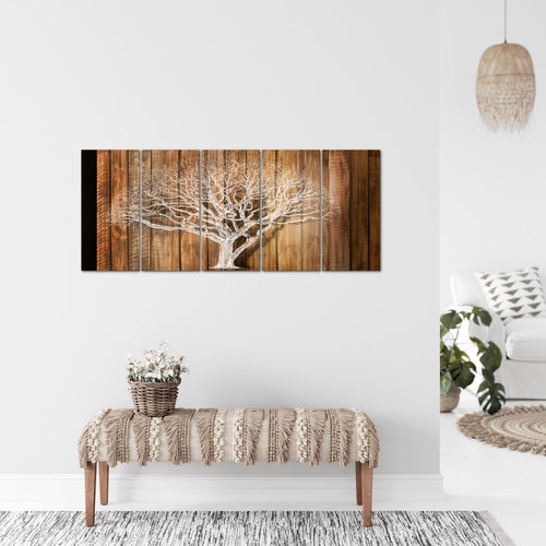 Runa Art Bild Baum Abstrakt Wandbilder auf Vlies Leinwand 5 Teilig Wanddekoration Wohnzimmer 039956a