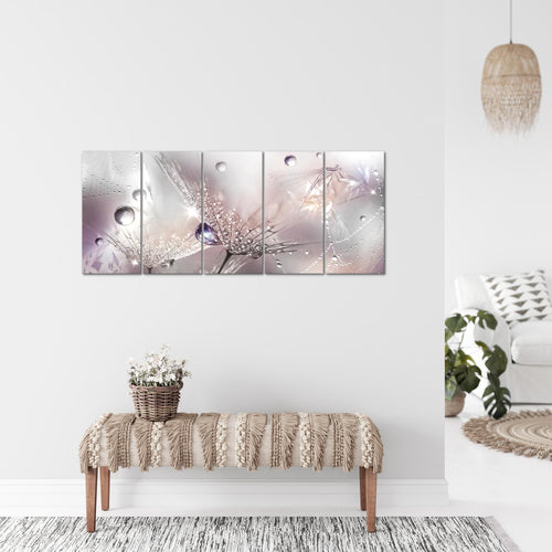 Runa Art Bild Blumen Pusteblumen Wandbilder auf Vlies Leinwand 5 Teilig Wanddekoration Wohnzimmer Schlafzimmer 043156b