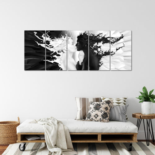 Runa Art Wandbilder XXL Blumen Pflanzen Wohnzimmer Schlafzimmer Büro 200 x 80 cm Blumen 5 Teilig - Made in Germany - 005055b