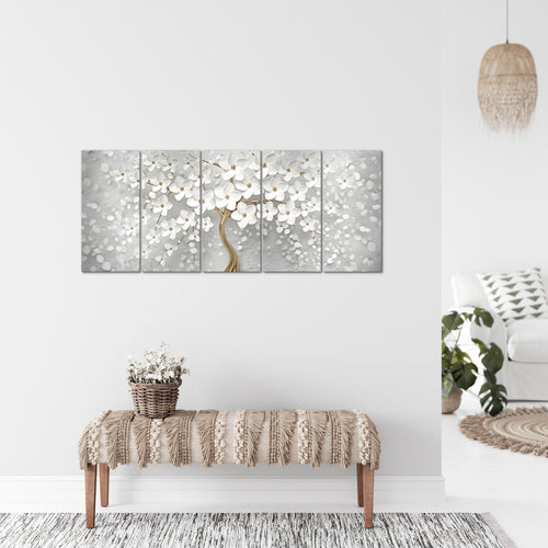 Runa Art Bild Blumen Wandbilder auf Vlies Leinwand 5 Teilig Wanddekoration Wohnzimmer Schlafzimmer 039756a