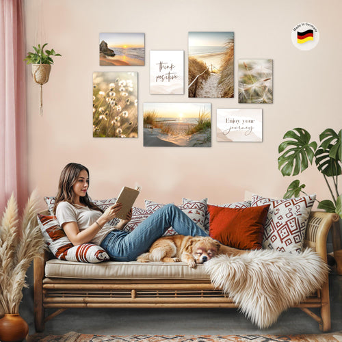 Novart Bilder Landschaft - KOMPLETT AUFHÄNGFERTIG - Strand Wohnzimmer Schlafzimmer Büro - 7 Moderne Mood - Bilder - N034772a