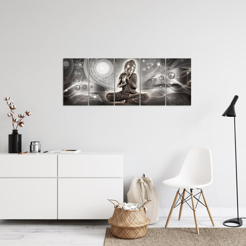 Runa Art Bild Buddha Zen Wandbilder auf Vlies Leinwand 5 Teilig Wanddekoration Wohnzimmer Schlafzimmer 041656b